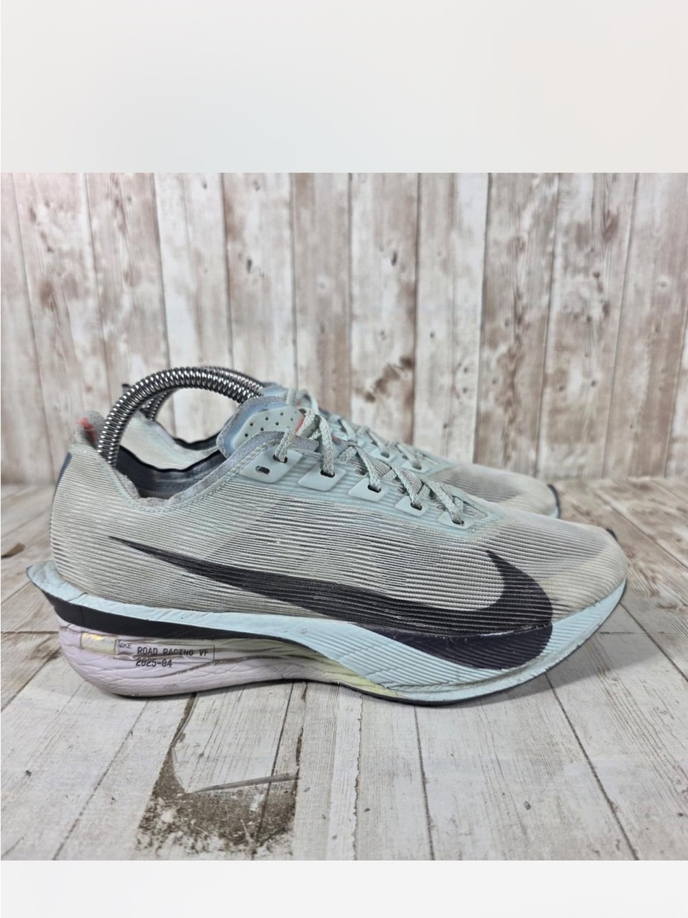 Nike Vaporfly 4 Shoes with Black Swoosh - Light Blue